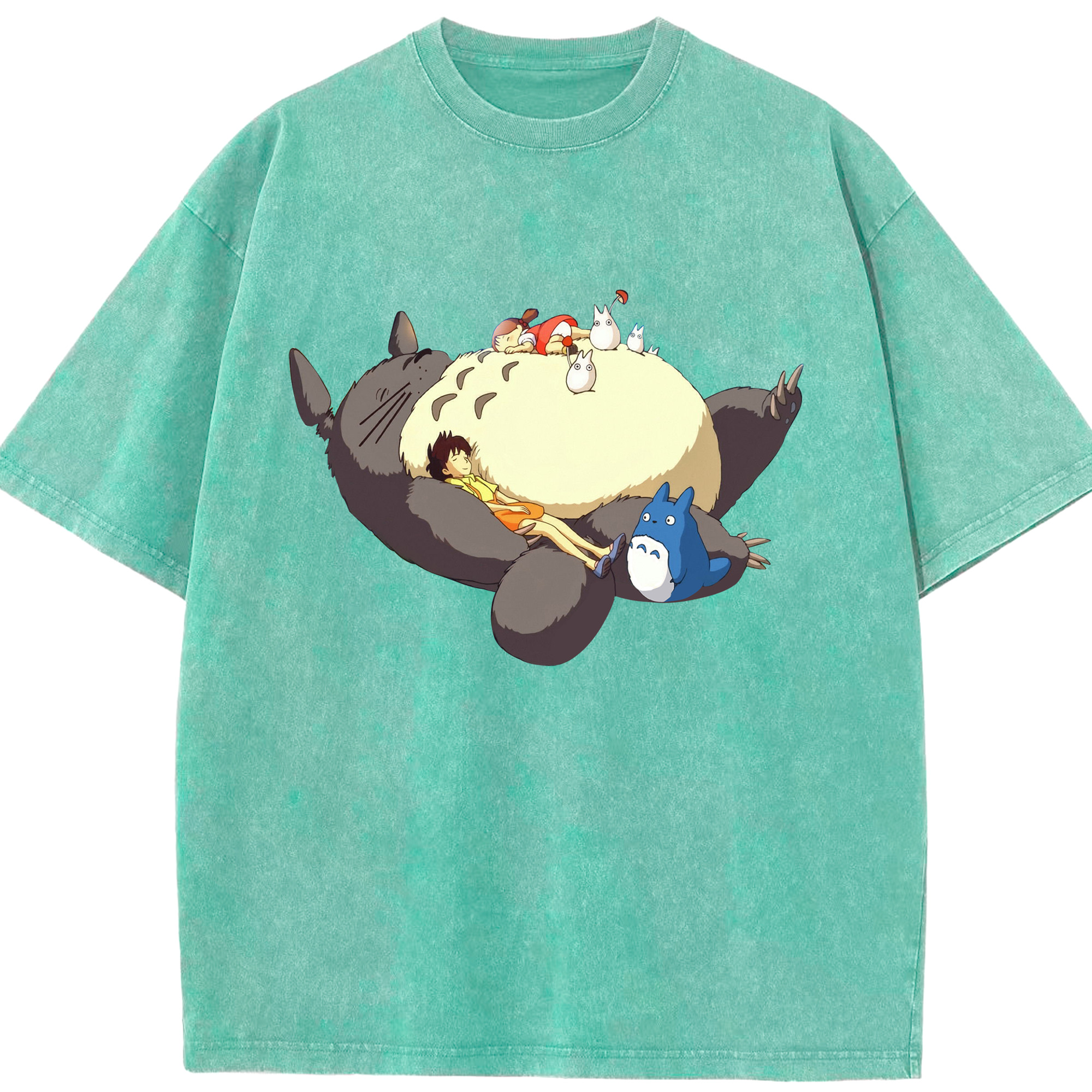 （画像用） となりのトトロ 草壁メイ 草壁サツキ My Neighbor Totoro Satsuki Kusakabe Mei Kusakabe 綿100% ヴィンテージ風 半袖Tシャツ（フロントプリント）